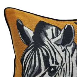 Fashion Luxurious Zebra Jacquard Woven Orange Velvet Pipping 47x 47 cm Pillow Case Home Decor Armchair Sofa Cushion Cover