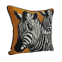 Fashion Luxurious Zebra Jacquard Woven Orange Velvet Pipping 47x 47 cm Pillow Case Home Decor Armchair Sofa Cushion Cover