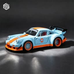 FG 1:64 Porsche 930 RWB Wide Body Modification Gulf Oil Full Open Alloy Diecast Car Model Collection