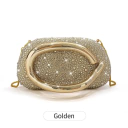Sparkling Crystal Diamond Women's Evening Clutch Luxury Elegant Round Box Shaped Chain Bag Banquet Party Shoulder Crossbody Bag