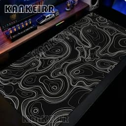 Liquid Mouse Pad Gaming Black And White Contour Lines Printon Demand Large HD Mousepad XXL Playmat Soft Carpet Laptop Mouse Mats