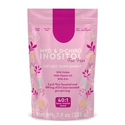 Myo Inositol & D-Chiro Inositol Powder 40:1 Ratio, 225g 45 Servings with Folate, Vitamin D3 and Zinc, Daily Nutrition