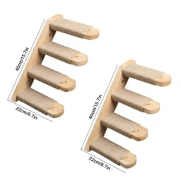 Wooden Cat Tree Tower Cat Wall Furniture Climbing Shelves Perches Sisal Scratcher Hammock Steps and Ladder Indoor Cats Walk Gym