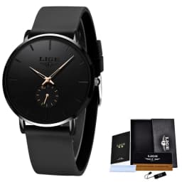 LIGE New Fashion Mens Watches Top Brand Luxury Sports Waterproof Simple UltraThin Quartz Watch Man Clock Relogio Masculino+Box