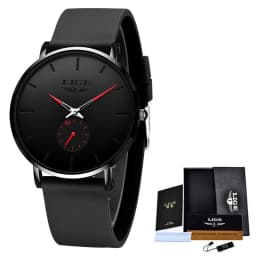 LIGE New Fashion Mens Watches Top Brand Luxury Sports Waterproof Simple UltraThin Quartz Watch Man Clock Relogio Masculino+Box