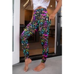 LETSFIND High Quaility New Women Elastic Pockert Pants Fashion High Waist 3D Printing Stretch Fitness Sexy Girls Leggings