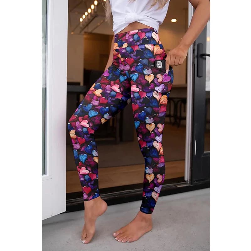 LETSFIND High Quaility New Women Elastic Pockert Pants Fashion High Waist 3D Printing Stretch Fitness Sexy Girls Leggings