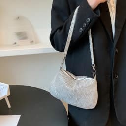 Fashion Rhinestones Evening Clutch Bag Shiny Crystal Female Dinner Party Wedding Purses Handbag Designer Shoulder Underarm Bags