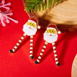 Cute Enamel Santa Claus Stud Earrings For Women Exquisite Imitation Pearl Cartoon Christmas Earring Xmas New Year Party Gifts