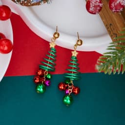 Colourful Zircon Christmas Tree Earrings For Women Sparkling Crystal Snowflake Elk Earring New Year Holiday Jewelry Gifts