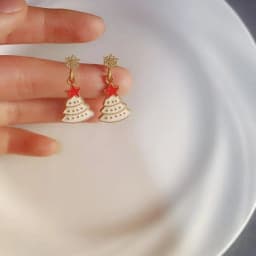 Colourful Zircon Christmas Tree Earrings For Women Sparkling Crystal Snowflake Elk Earring New Year Holiday Jewelry Gifts