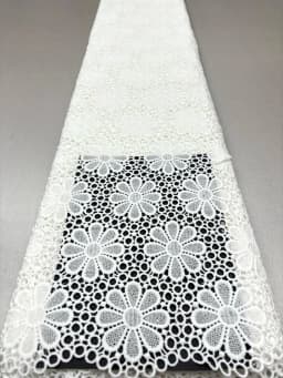 White 100%Cotton Lace Fabrics 2026 High Quality Dubai Materials Latest Nigerian Guipure Lace Fabric Senegal Style For Wedding