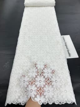 White 100%Cotton Lace Fabrics 2026 High Quality Dubai Materials Latest Nigerian Guipure Lace Fabric Senegal Style For Wedding