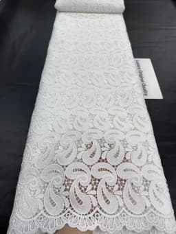 White 100%Cotton Lace Fabrics 2026 High Quality Dubai Materials Latest Nigerian Guipure Lace Fabric Senegal Style For Wedding