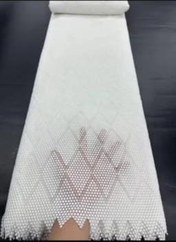 White 100%Cotton Lace Fabrics 2026 High Quality Dubai Materials Latest Nigerian Guipure Lace Fabric Senegal Style For Wedding