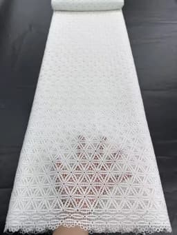White 100%Cotton Lace Fabrics 2026 High Quality Dubai Materials Latest Nigerian Guipure Lace Fabric Senegal Style For Wedding