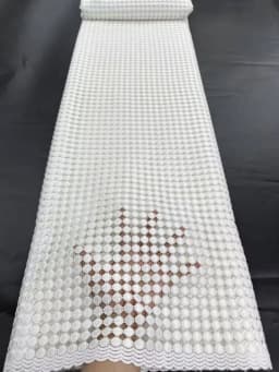 White 100%Cotton Lace Fabrics 2026 High Quality Dubai Materials Latest Nigerian Guipure Lace Fabric Senegal Style For Wedding