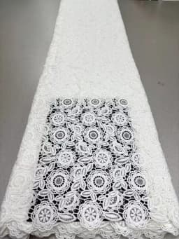 White 100%Cotton Lace Fabrics 2026 High Quality Dubai Materials Latest Nigerian Guipure Lace Fabric Senegal Style For Wedding