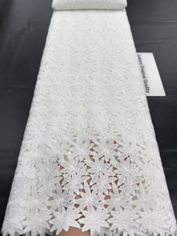White 100%Cotton Lace Fabrics 2026 High Quality Dubai Materials Latest Nigerian Guipure Lace Fabric Senegal Style For Wedding