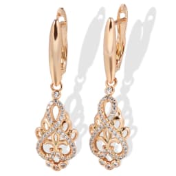 JULYDREAM Luxury Natural Zircon 585 Gold Color Long Dangle Women's Earrings Fashion Wedding Jewelry Party Personality Earrings