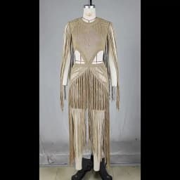 Vintage Tassel Boho Summer Dress Sexy Women O-neck Elegant Hollow Out Club Party Dress