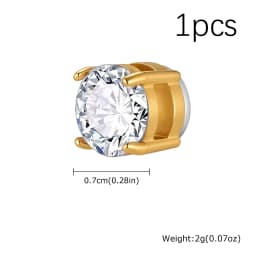 Hip-hop Zircon Magnetic Clip Earrings for Men Women,Anti Allergy Stainless Steel Non Piercing Ear Clip,Casual Unisex Jewelry