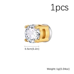 Hip-hop Zircon Magnetic Clip Earrings for Men Women,Anti Allergy Stainless Steel Non Piercing Ear Clip,Casual Unisex Jewelry
