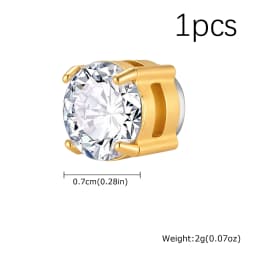 Hip-hop Zircon Magnetic Clip Earrings for Men Women,Anti Allergy Stainless Steel Non Piercing Ear Clip,Casual Unisex Jewelry