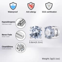 Hiphop Clip Earring for Men Women,Fashion Small Round Metal Magnetic Earrings,Non-pierced Magnetic Studs Jewelry Gift