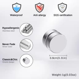 Hiphop Clip Earring for Men Women,Fashion Small Round Metal Magnetic Earrings,Non-pierced Magnetic Studs Jewelry Gift