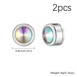 Magnetic Zircon Stud Earrings for Men,8mm Hypoallergenic Stainless Steel Non-Pierced Clip Earrings,Punk Rock Jewelry Gift
