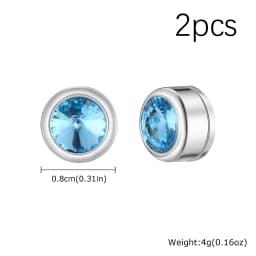 Magnetic Zircon Stud Earrings for Men,8mm Hypoallergenic Stainless Steel Non-Pierced Clip Earrings,Punk Rock Jewelry Gift