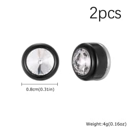 Magnetic Zircon Stud Earrings for Men,8mm Hypoallergenic Stainless Steel Non-Pierced Clip Earrings,Punk Rock Jewelry Gift