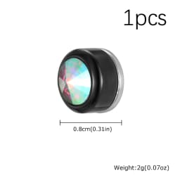 Magnetic Zircon Stud Earrings for Men,8mm Hypoallergenic Stainless Steel Non-Pierced Clip Earrings,Punk Rock Jewelry Gift