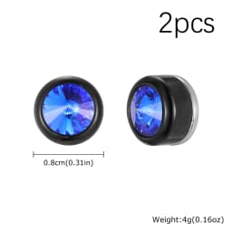 Magnetic Zircon Stud Earrings for Men,8mm Hypoallergenic Stainless Steel Non-Pierced Clip Earrings,Punk Rock Jewelry Gift
