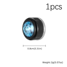 Magnetic Zircon Stud Earrings for Men,8mm Hypoallergenic Stainless Steel Non-Pierced Clip Earrings,Punk Rock Jewelry Gift