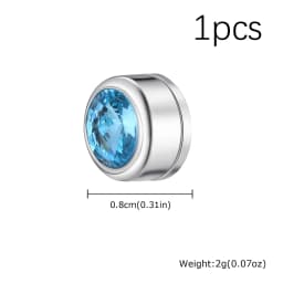 Magnetic Zircon Stud Earrings for Men,8mm Hypoallergenic Stainless Steel Non-Pierced Clip Earrings,Punk Rock Jewelry Gift
