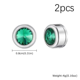 Magnetic Zircon Stud Earrings for Men,8mm Hypoallergenic Stainless Steel Non-Pierced Clip Earrings,Punk Rock Jewelry Gift