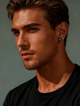 Magnetic Zircon Stud Earrings for Men,8mm Hypoallergenic Stainless Steel Non-Pierced Clip Earrings,Punk Rock Jewelry Gift