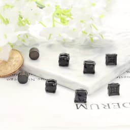 4 Pairs Stainless Steel Magnetic Stud Earrings, Fashion Cubic Zirconia Magnetic Non-piercing Ear Clip For Men