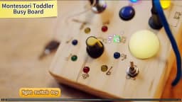 Montessori Busy Board Sensory Toys Wooden with LED Light Switch Control Board Travel Activities Children Games for 2-4 Years Old