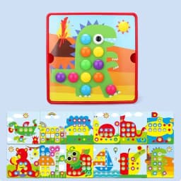 Montessori Baby Toys Mushroom Nail Beads Intelligent 3D Puzzle Games Jigsaw Board for Children Kids Educational Toys