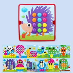 Montessori Baby Toys Mushroom Nail Beads Intelligent 3D Puzzle Games Jigsaw Board for Children Kids Educational Toys