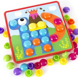 Montessori Baby Toys Mushroom Nail Beads Intelligent 3D Puzzle Games Jigsaw Board for Children Kids Educational Toys