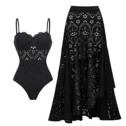 New 2PC Swimsuit Bandeau Biquini Sexy Bikini Women Swimwear Push Up Bathing Suits Female Long Skirt Beachwear