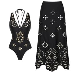 New 2PC Swimsuit Bandeau Biquini Sexy Bikini Women Swimwear Push Up Bathing Suits Female Long Skirt Beachwear