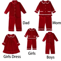Ruffkids Kids Pyjamas Girls Boys Baby Clothes Loungewear Family Matching Pjs Red Velvet Christmas Pajamas Sets