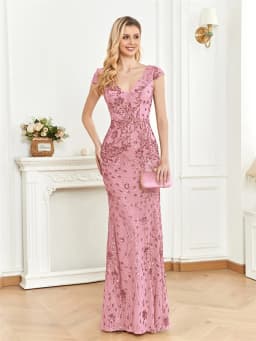 Elegant Champagne Evening Dress For Women Long 2024 Luxury Mermaid Formal Sequins Prom Wedding Party Cocktail Dresses