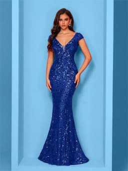 Elegant Champagne Evening Dress For Women Long 2024 Luxury Mermaid Formal Sequins Prom Wedding Party Cocktail Dresses