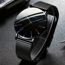 2-piece Fashion Men's Quartz Watch - Round with Date Function, Stainless Steel Strap